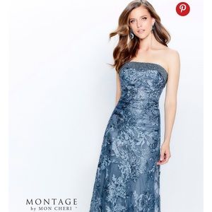 Mon Cheri Gown, Size 8, Altered to 5’9”, Blue